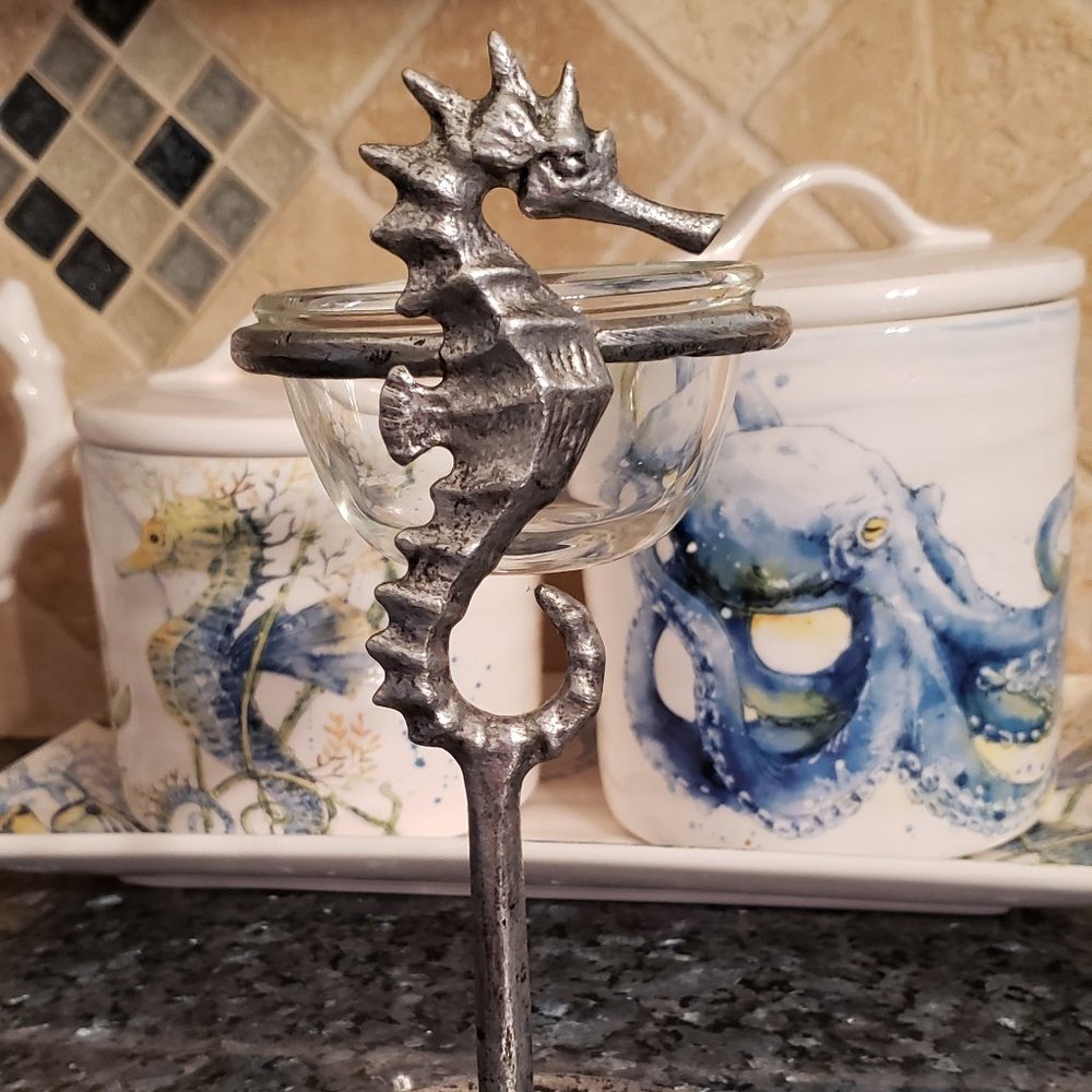 Coastal Pottery Barn Seahorse Snack Bowl